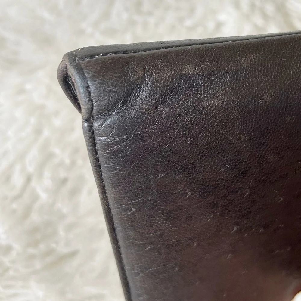 Dior Saddle Wallet Vintage Dark Brown Ostrich Leather - Picture 6 of 12